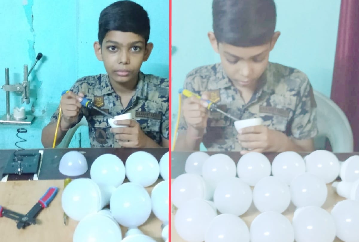 14 year old boy Amar Prajapati set up company after training to make LED light in gorakhpur