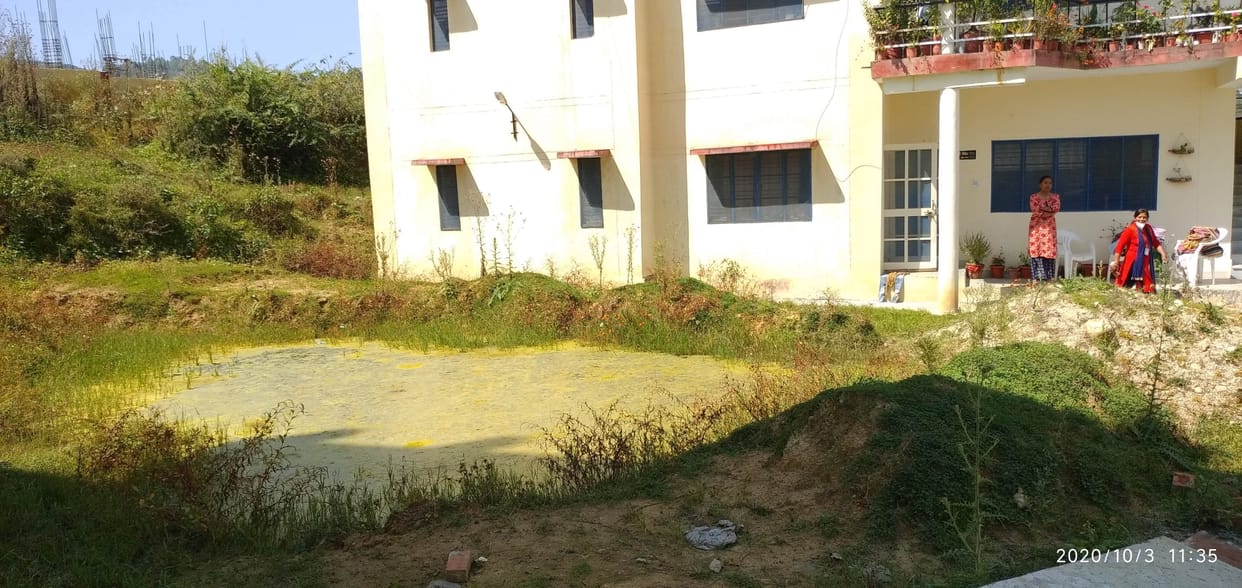 Health workers upset due to accumulation of water in residential colony
