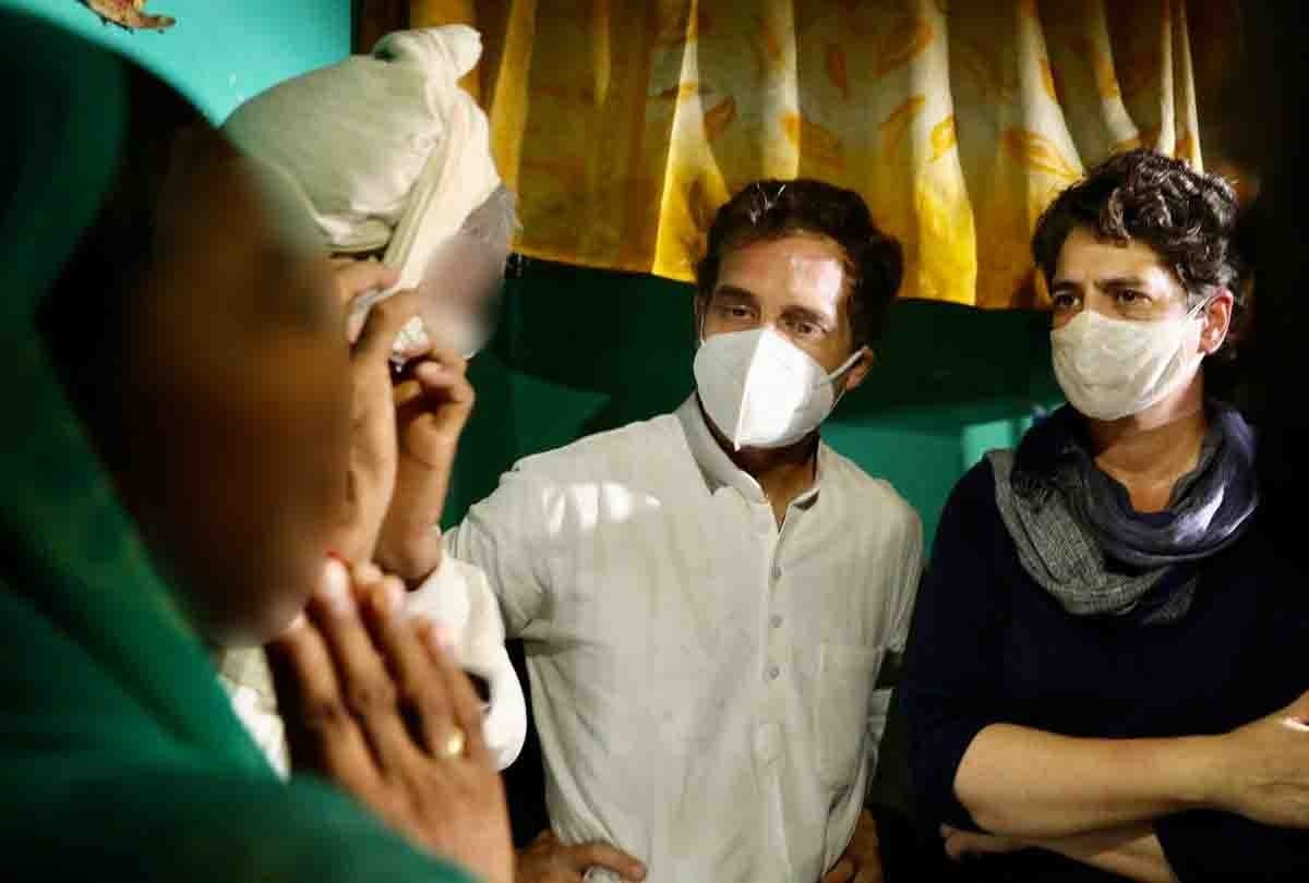 Hathras Case: Rahul and Priyanka gandhi met victim family