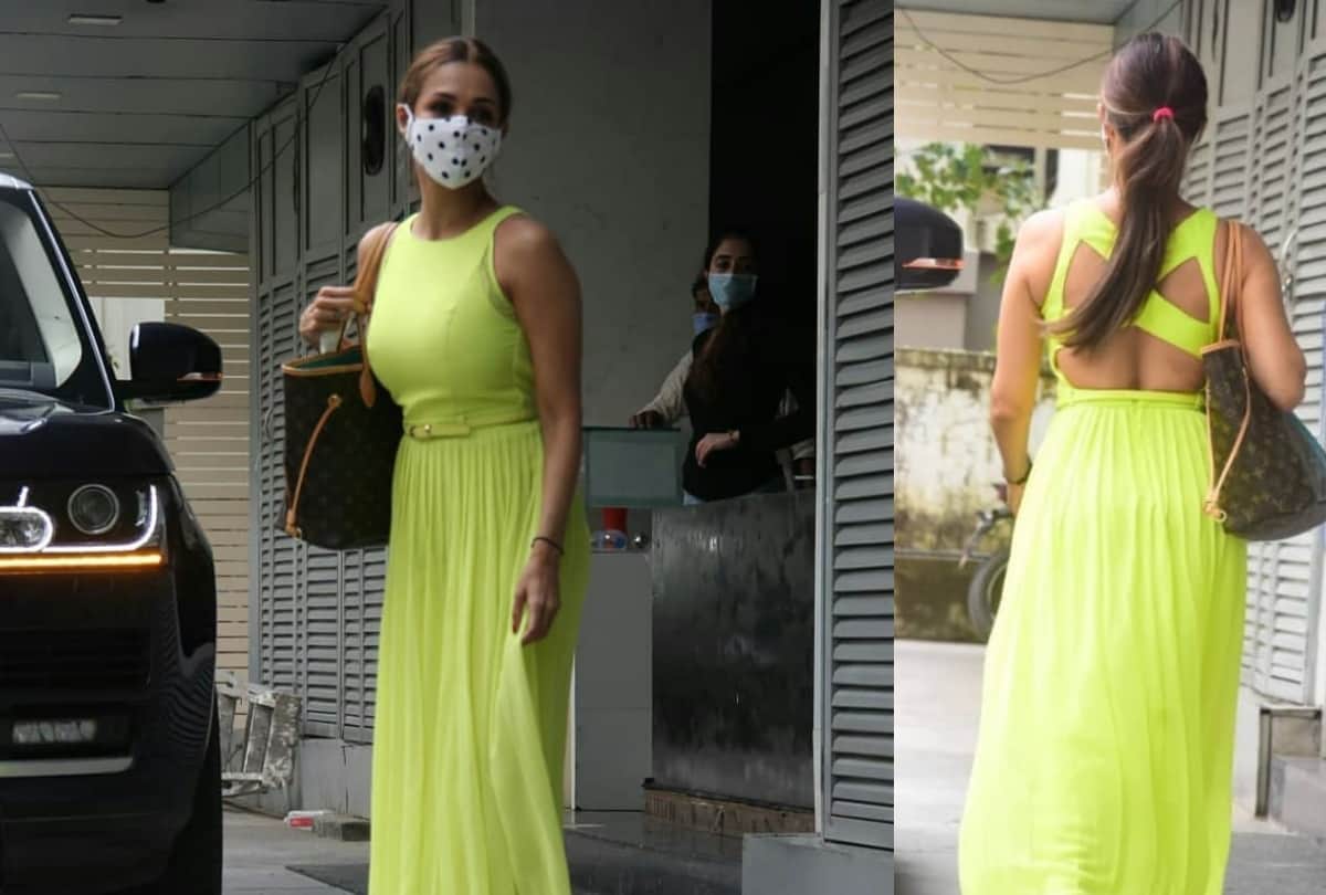 after corona recovery malaika arora comfy chic hot look in a day with short breezy dress and neon maxi dress