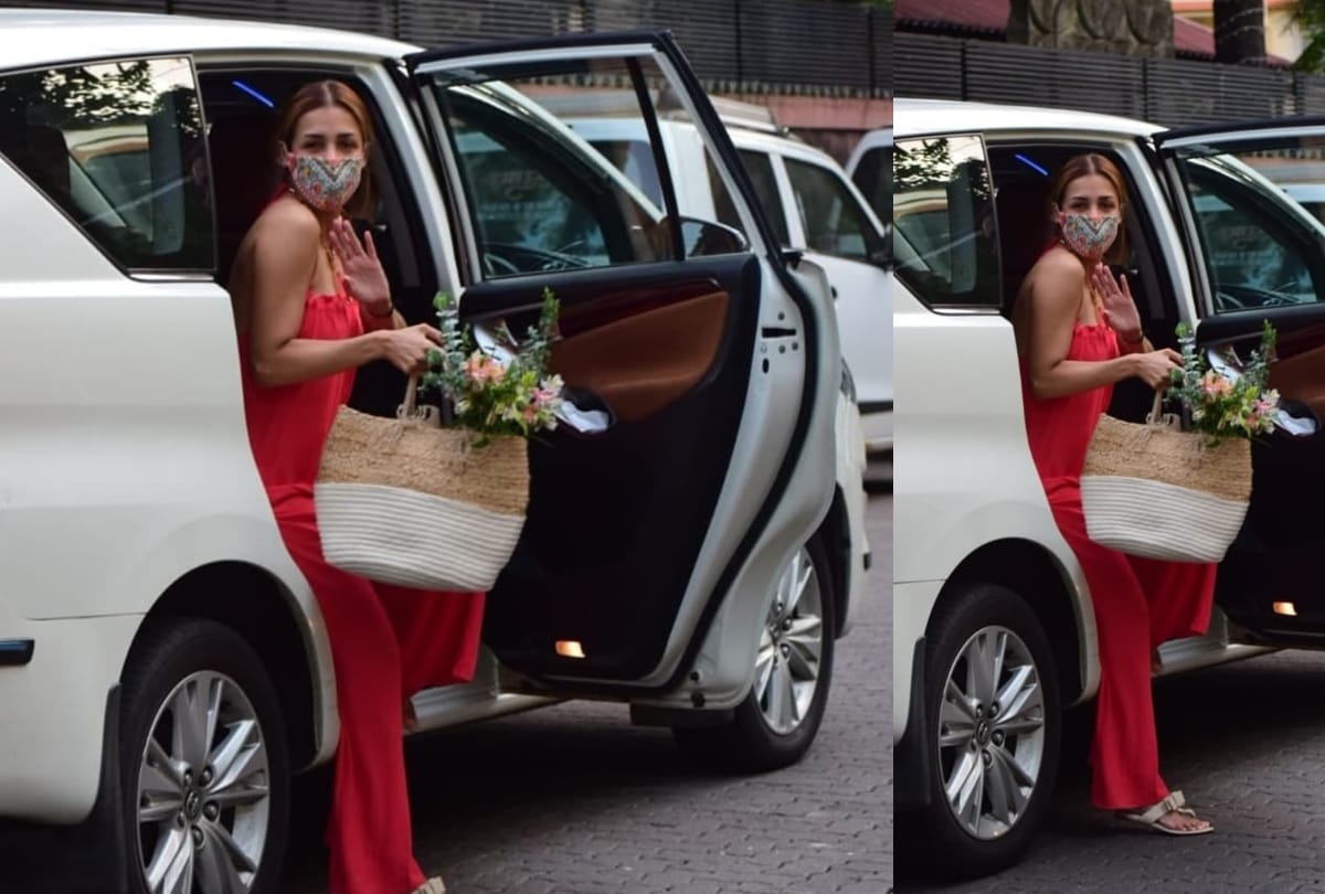 after corona recovery malaika arora comfy chic hot look in a day with short breezy dress and neon maxi dress
