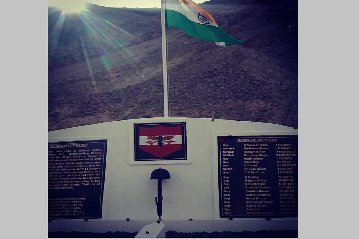 Memorial for Galwan Gallants: Names of 20 Galwan martyr inscribed on eastern Ladakh war memorial