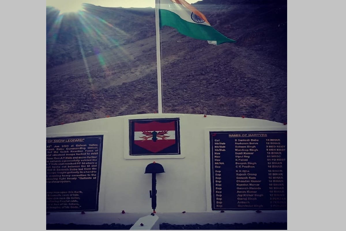 Memorial for Galwan Gallants: Names of 20 Galwan martyr inscribed on eastern Ladakh war memorial
