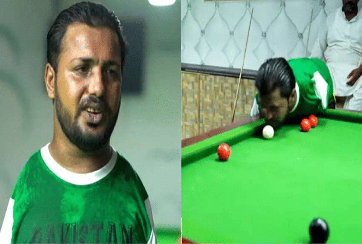 armless snooker player who use his chin for playing video goes viral