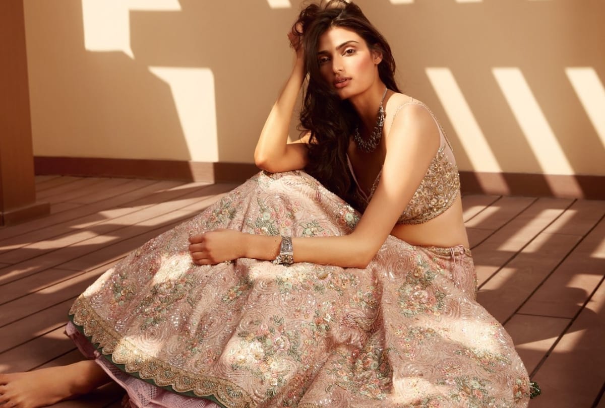cricketer k l rahul girlfriend athiya shetty pose in bridal look for photoshoot