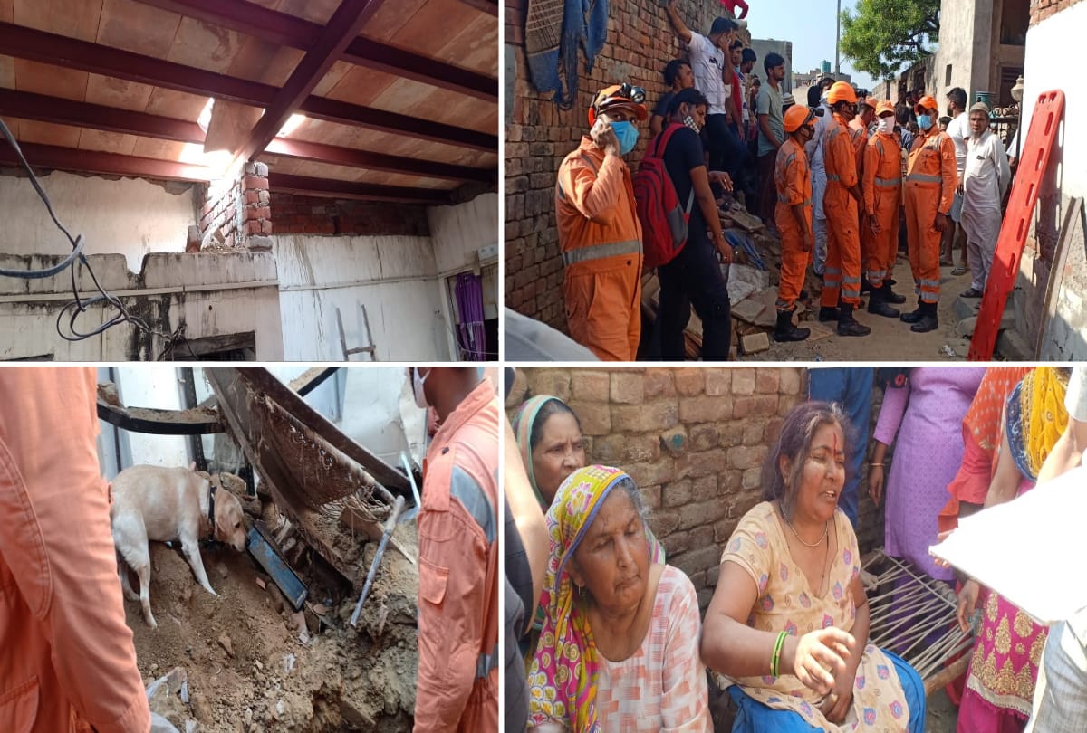 ghaziabad balmiki basti terrace collapse many trapped in under heap more than five injured all update