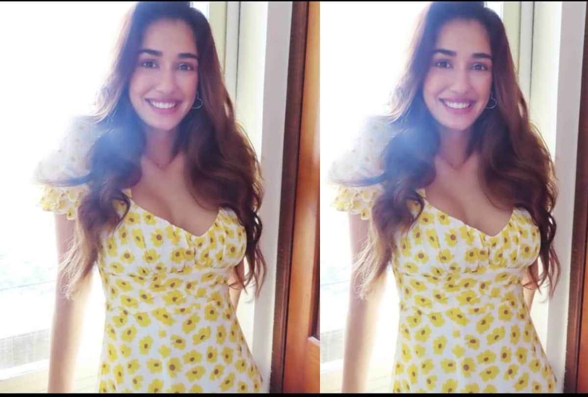 disha patani latest photoshoot in yellow floral short dress in very low budget