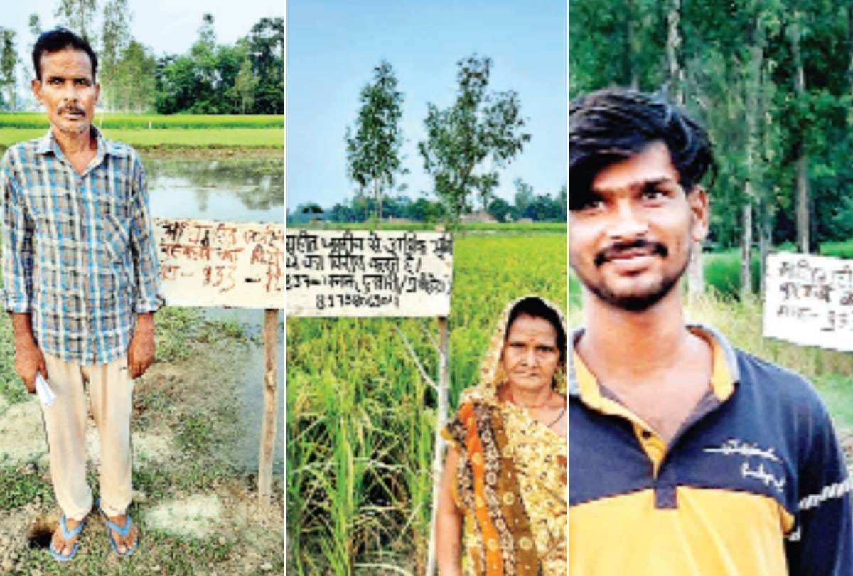 construction on more than acquired land, protest of farmers