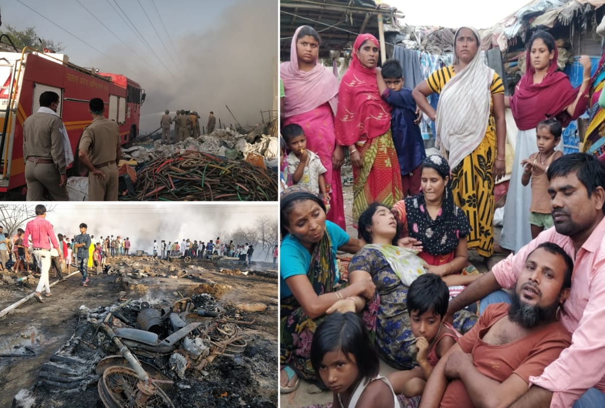 Ghaziabad sihani fire breaks out in shanties many fire brigade at spot some causalities suspect all update