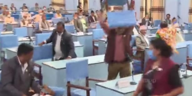 uoroar in nepal assembly