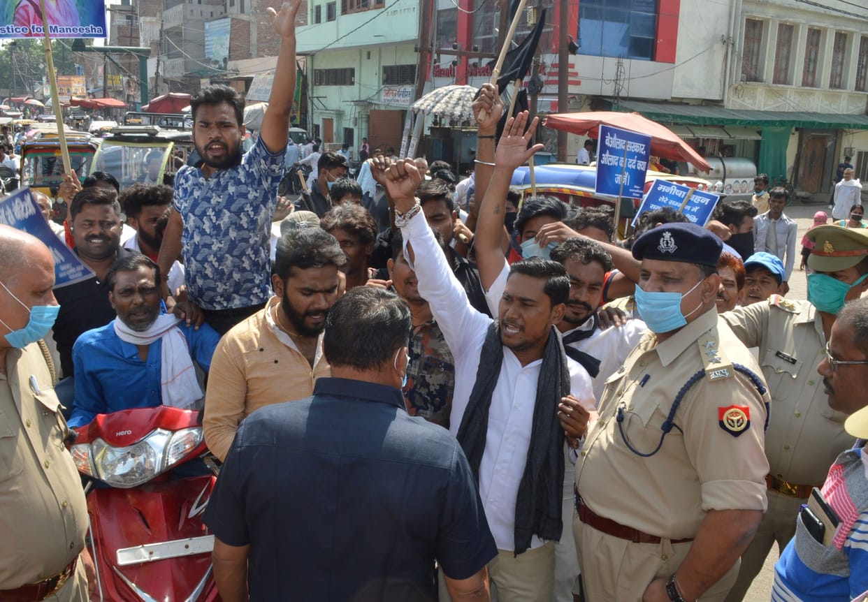 hathras kand,valmiki march to hathras,police traced
