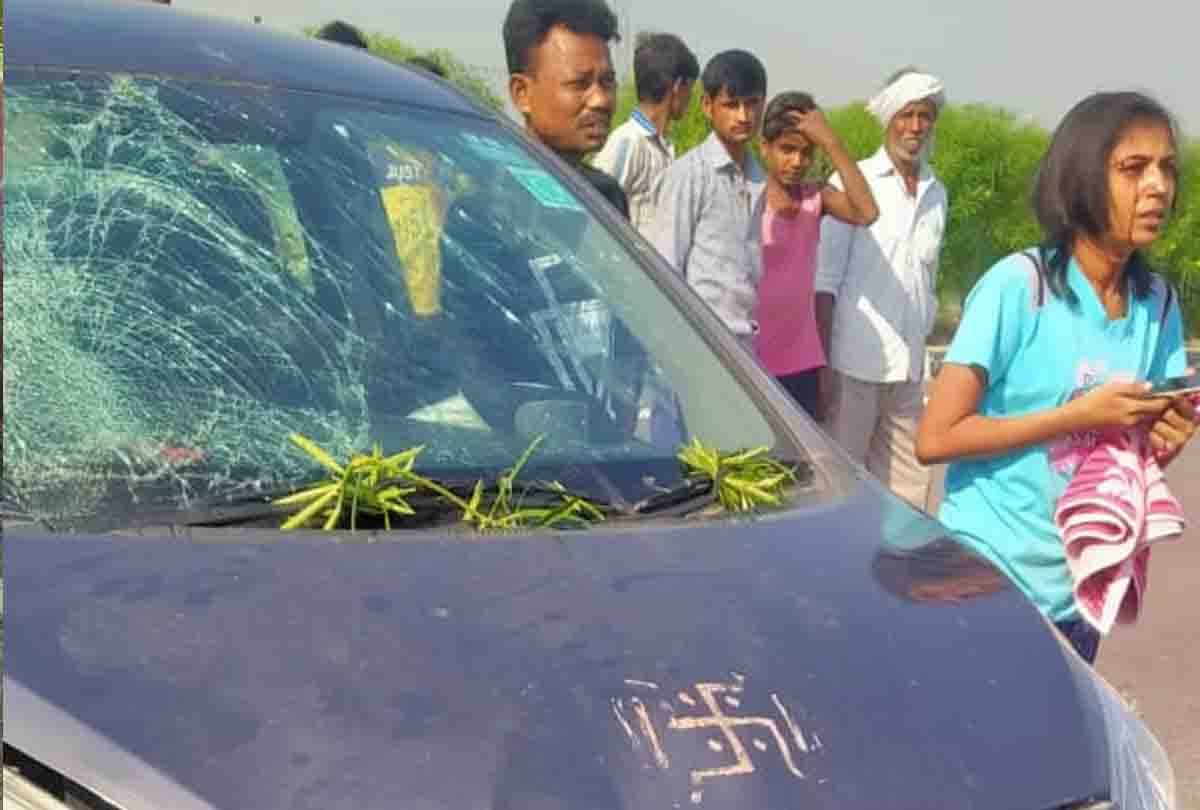 Car overturns, bank worker injured after arrival of dog on Agra-Lucknow Expressway in Kannauj