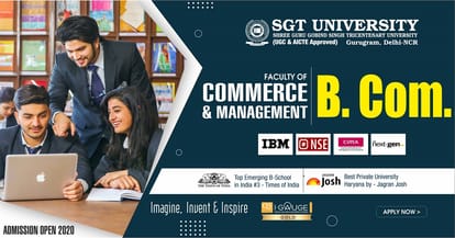 SGT University B.com course brings career opporunities for students 