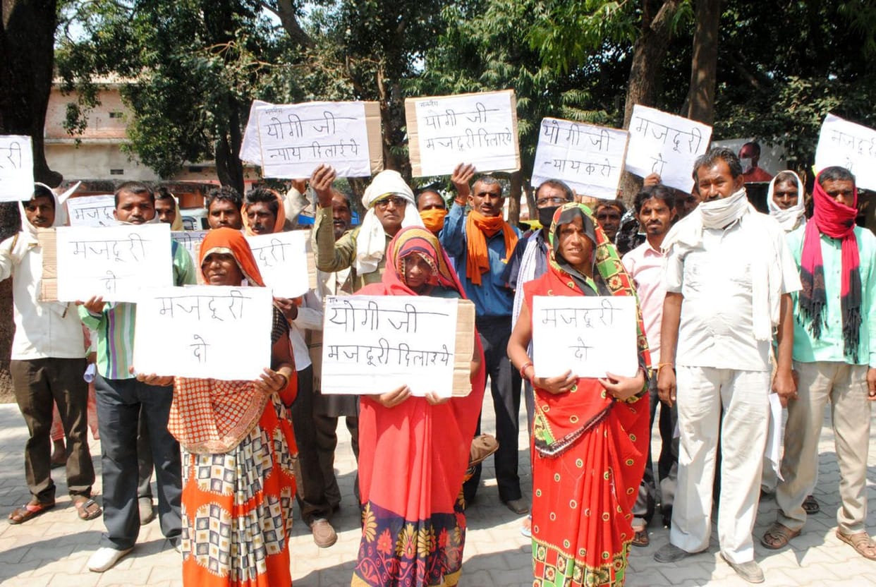 The workers pleaded for wages