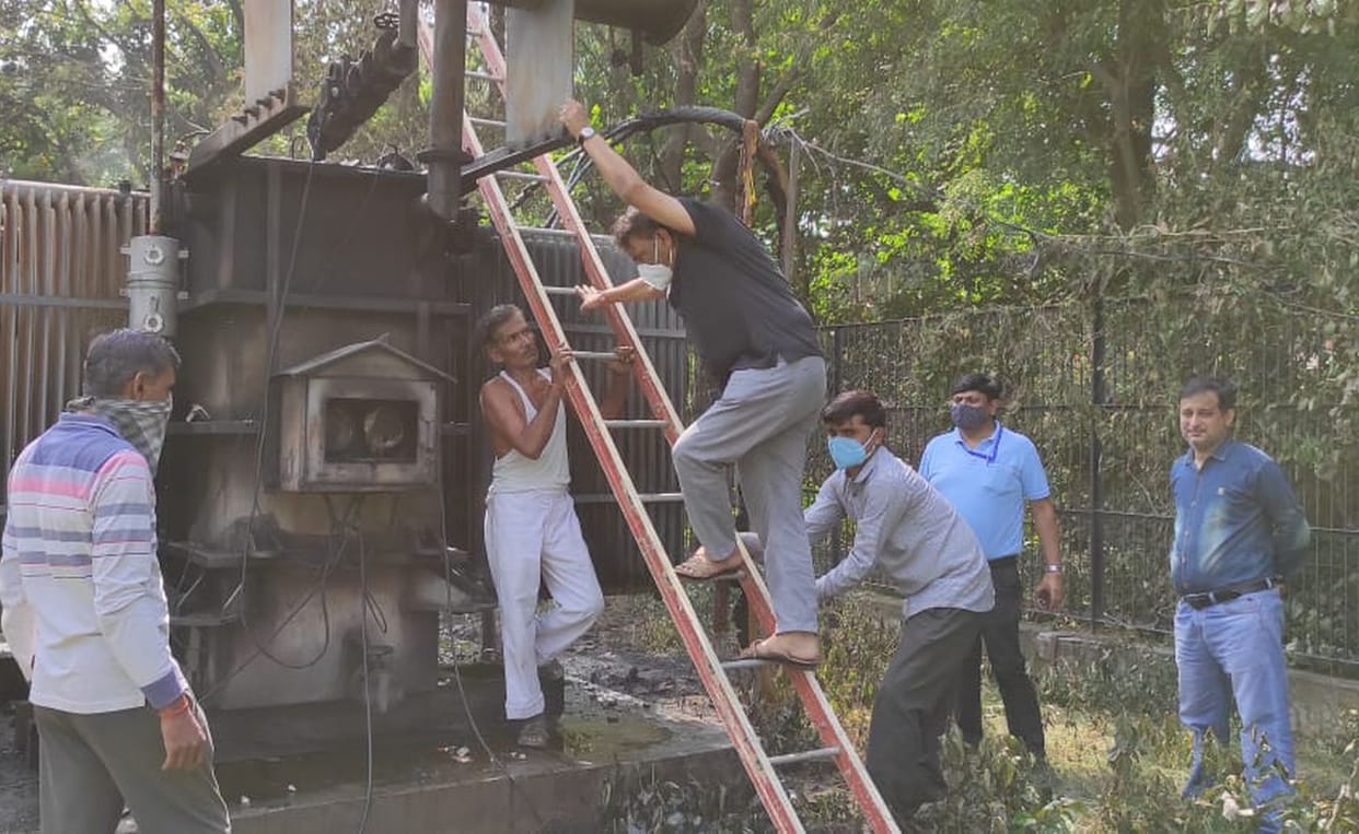 Industrial feeder transformer burn with bang