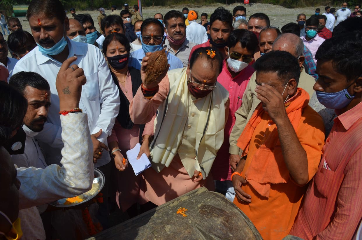 Construction of STP started with Bhoomi Poojan, Bhoomi Poojan done in presence of MP Ajay Bhatt and MLA Bansidhar Bhagat