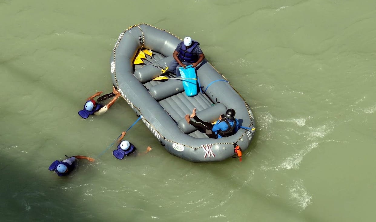 Youth rafting from Marine Drive