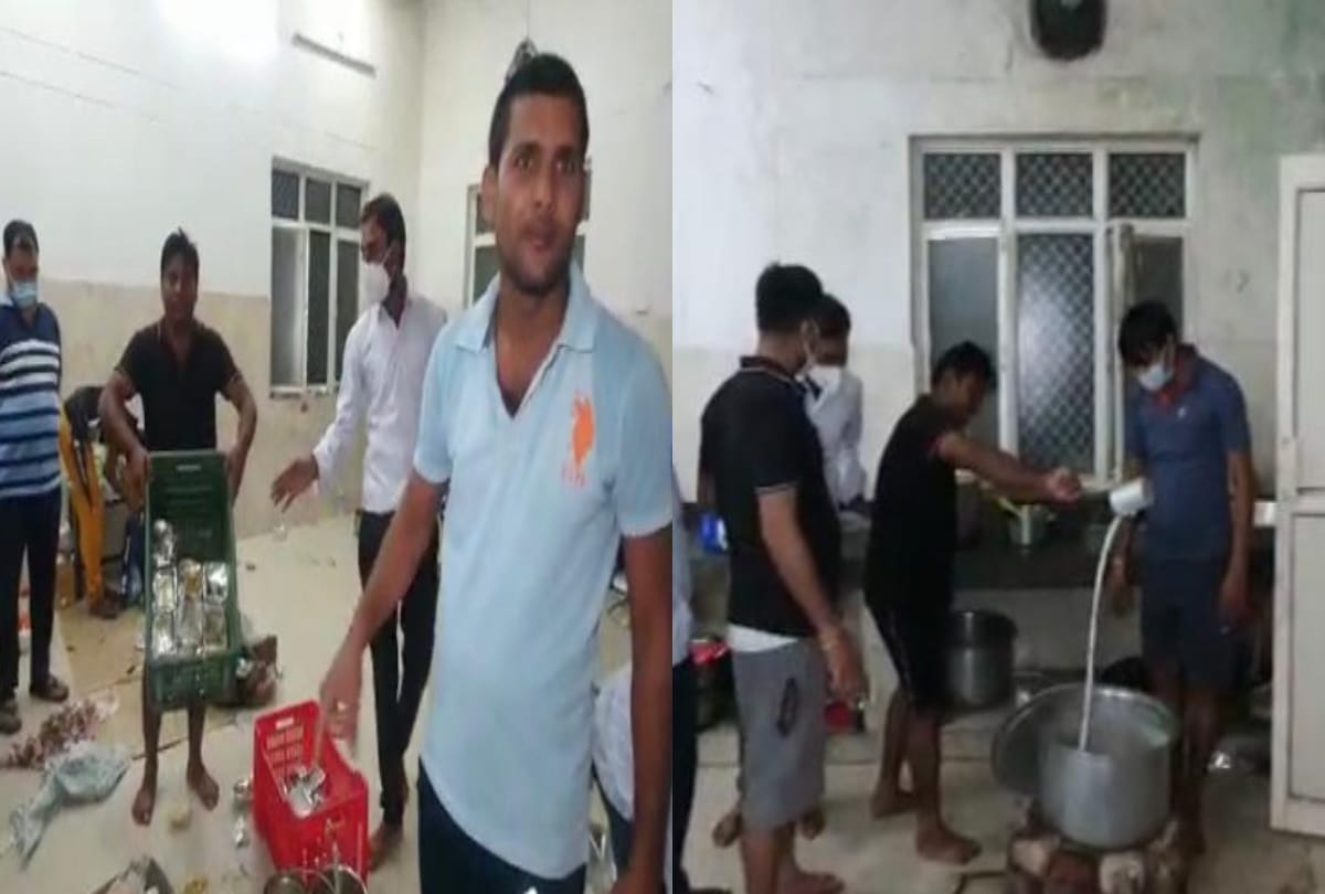 UP bulandshahr khurja bad quality food served in covid 19 hospital employees create ruckus