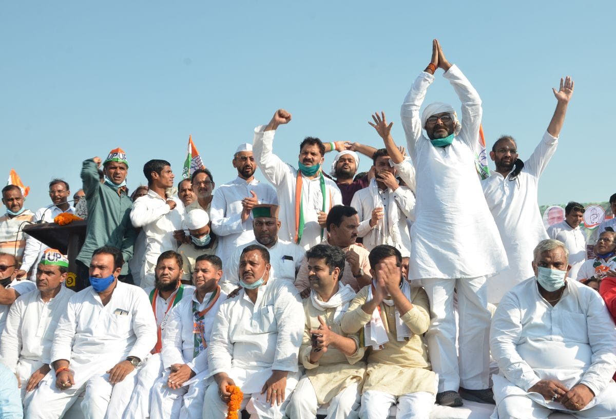 Congress state president Ajay Kumar Lallu in Muzaffarnagar