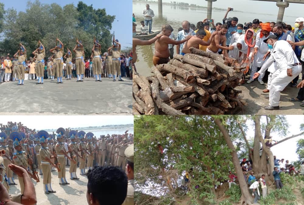 shaheed shailendra Singh cramated in Dalmau Raebareli.