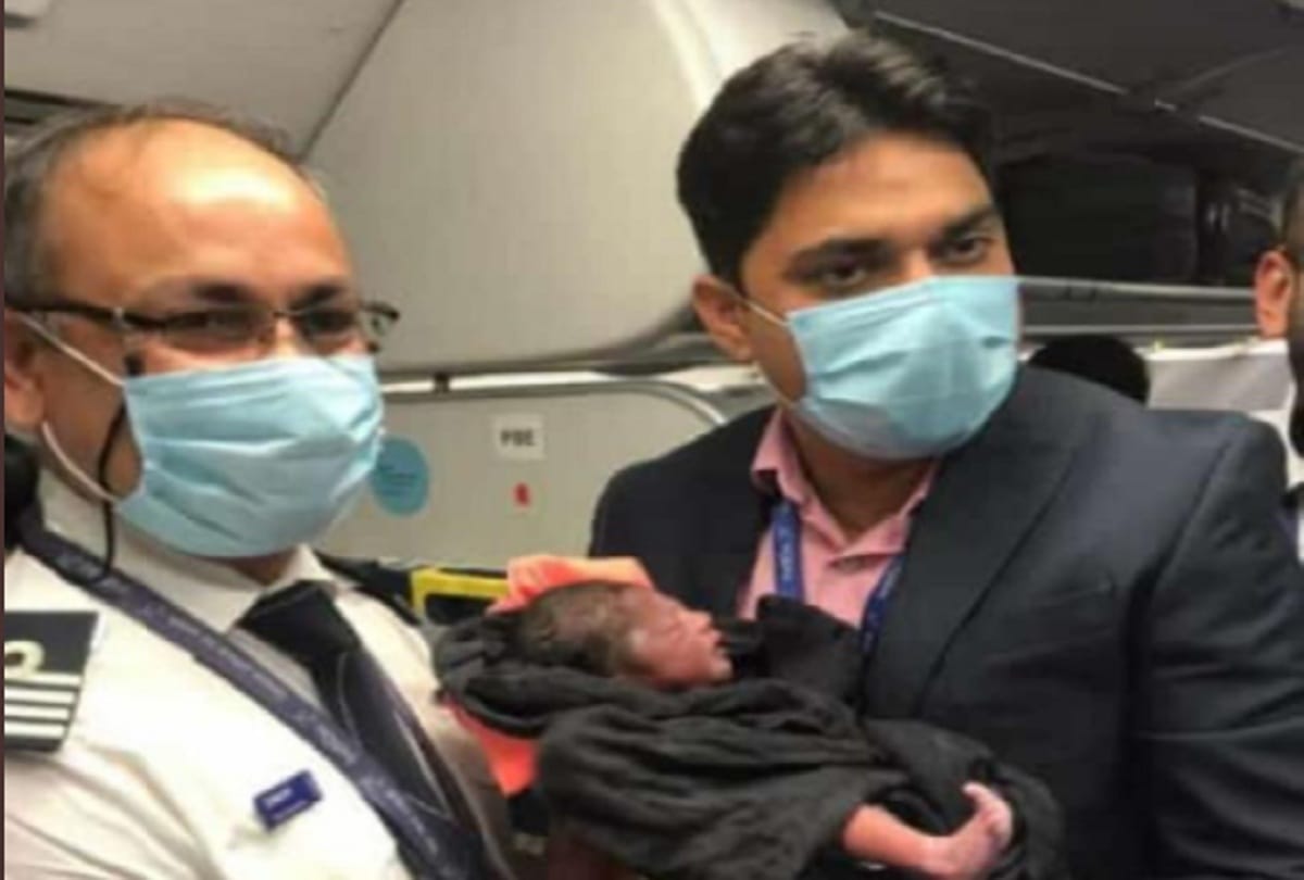 A baby boy was delivered prematurely on a flight from Delhi to Bangalore