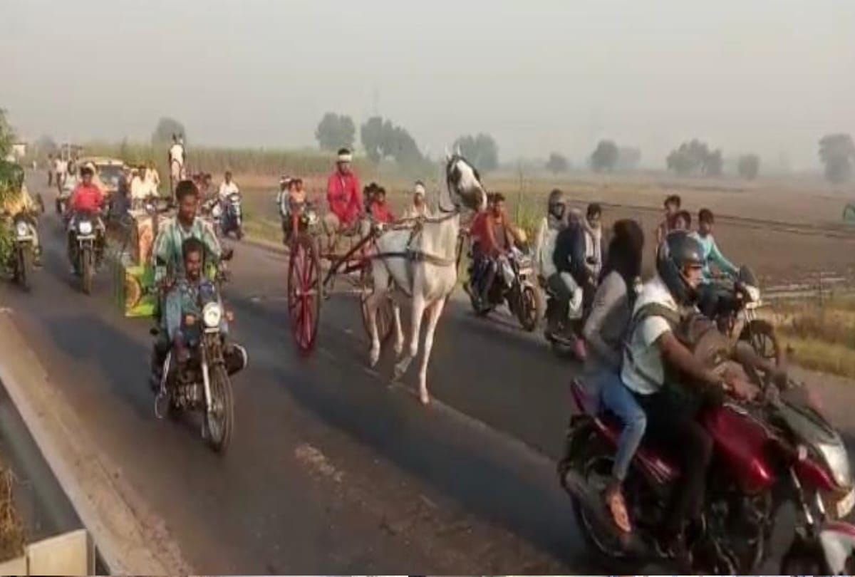 UP horse race on national highway 91 police unaware bikes were also moving
