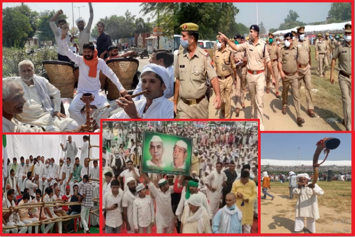 RLD is rally with congress and samajwadi party leaders in Muzaffarnagar and Policeforce deployed in the district