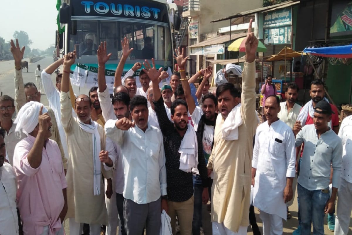 RLD is rally with congress and samajwadi party leaders in Muzaffarnagar and Policeforce deployed in the district