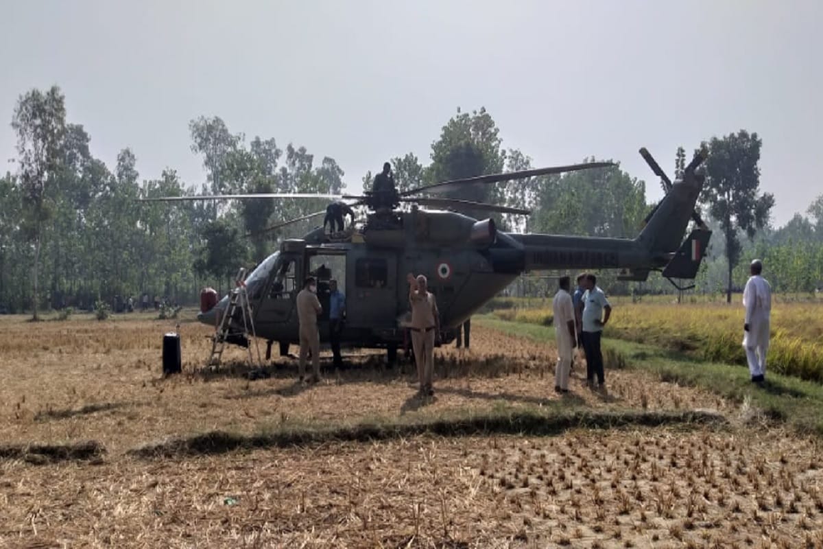 Indian Air Force Helicopter Emergency Landing in Saharanpur UP News: Emergency landing of Air Force helicopter was done in Saharanpur