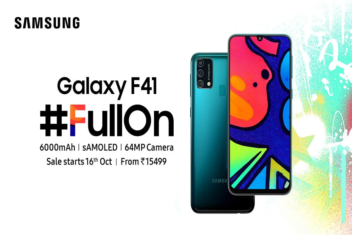 Samsung Galaxy F41 Sale starts via Flipkart for First Time Today Price and Specifications and Offers
