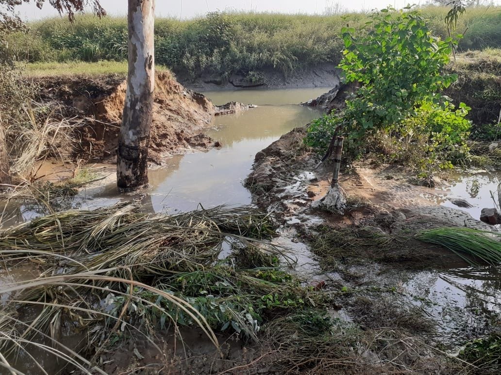 20-foot crack in Gurugram water distribution canal, crop submerged in 75 acres