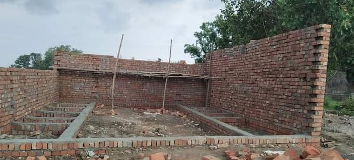 Construction of toilet halted after dispute