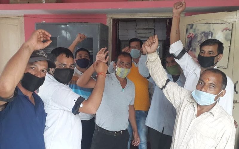 Swajal workers protest after not getting salary for seven months