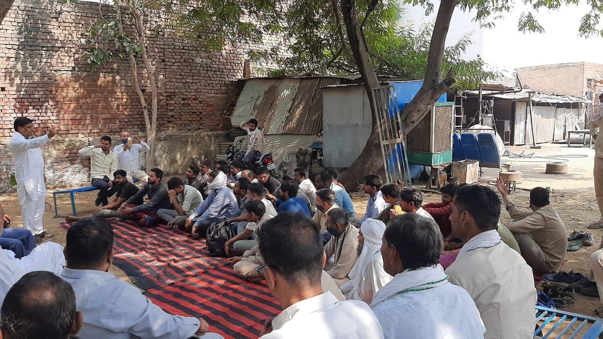Roadways employees protest in Nuh