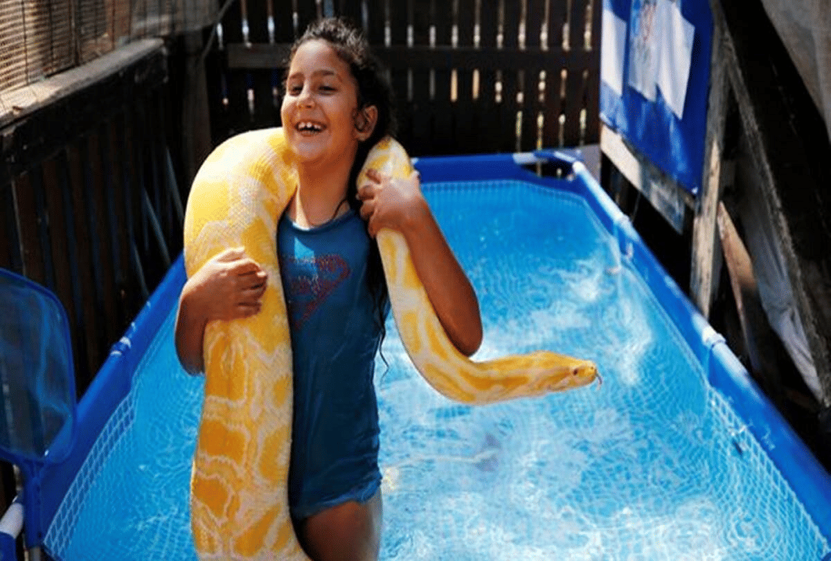 8 year old israeli girl best friend is an 11 foot tall pet python