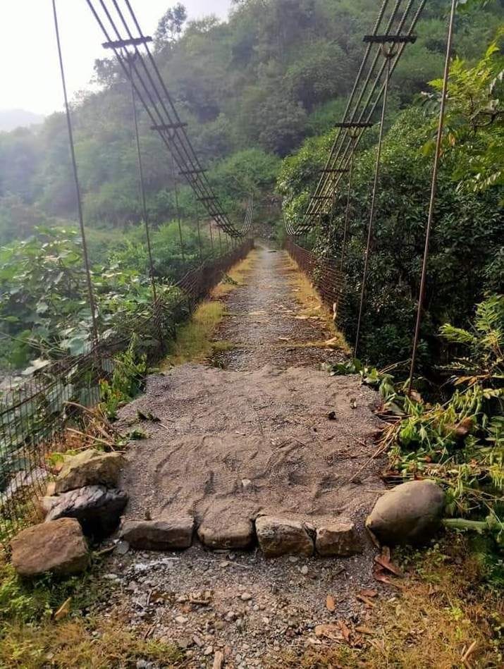 Two suspension bridge safety nets damaged
