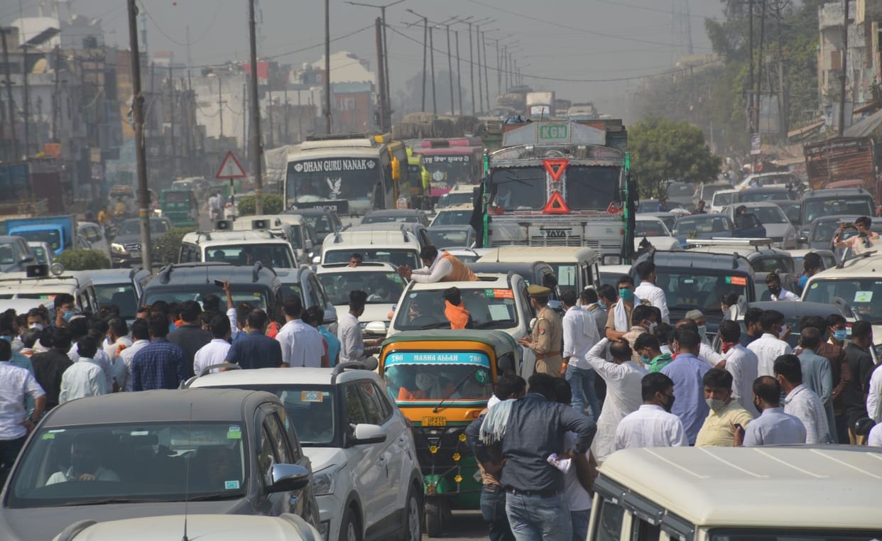highway jam in BJP western UP president welcome ceremony
