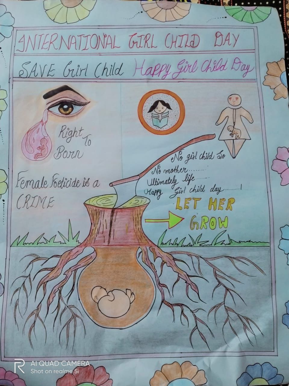 Importance of daughters engraved on paper