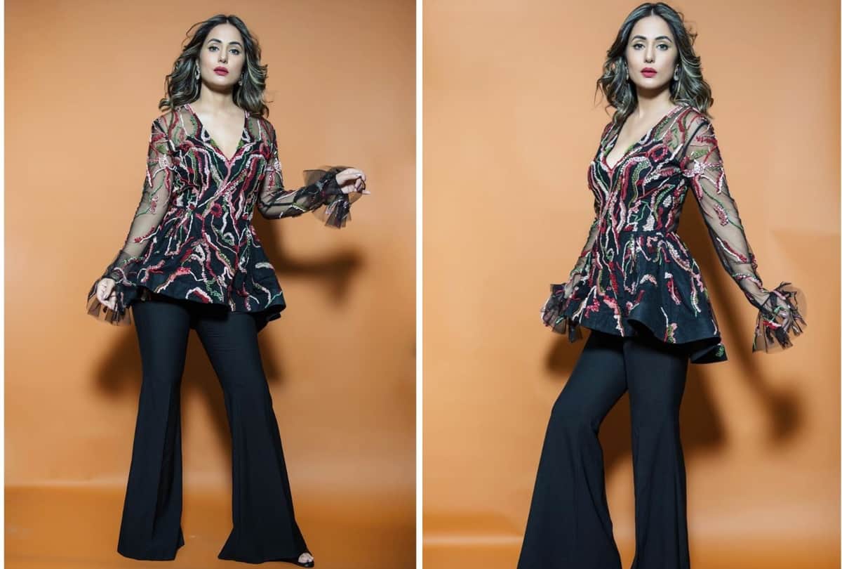 bigg boss 14 hina khan looks ethereal in white floral kurta with churidar pajama