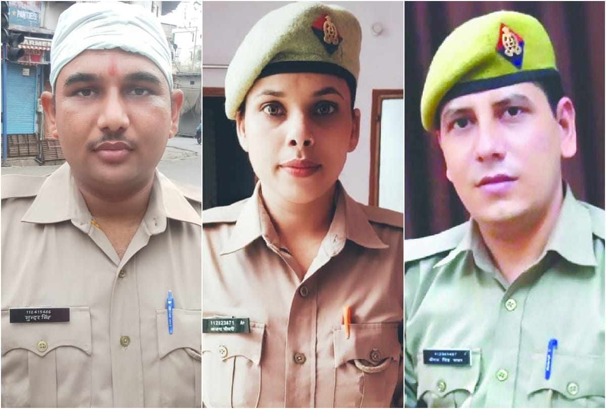 blood donor group of policemen for save life
