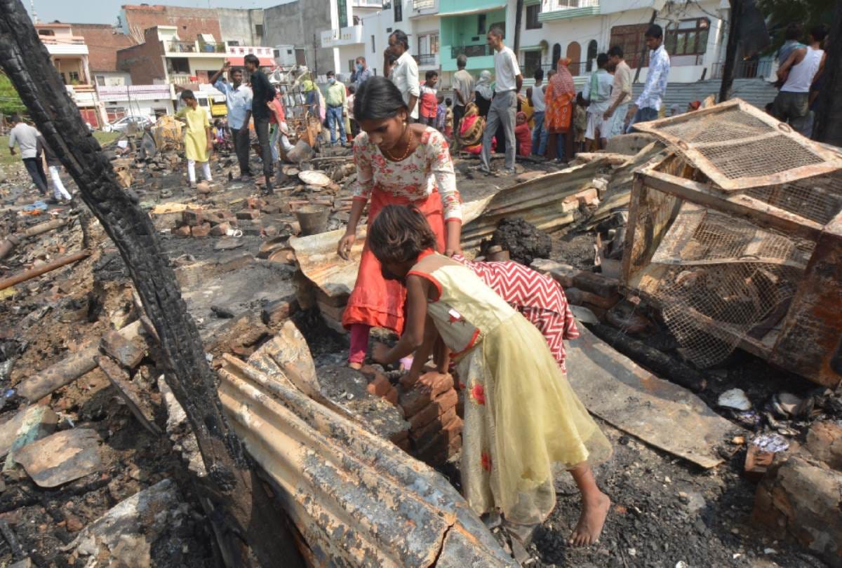 people are searching useful things after control on fire in lucknow