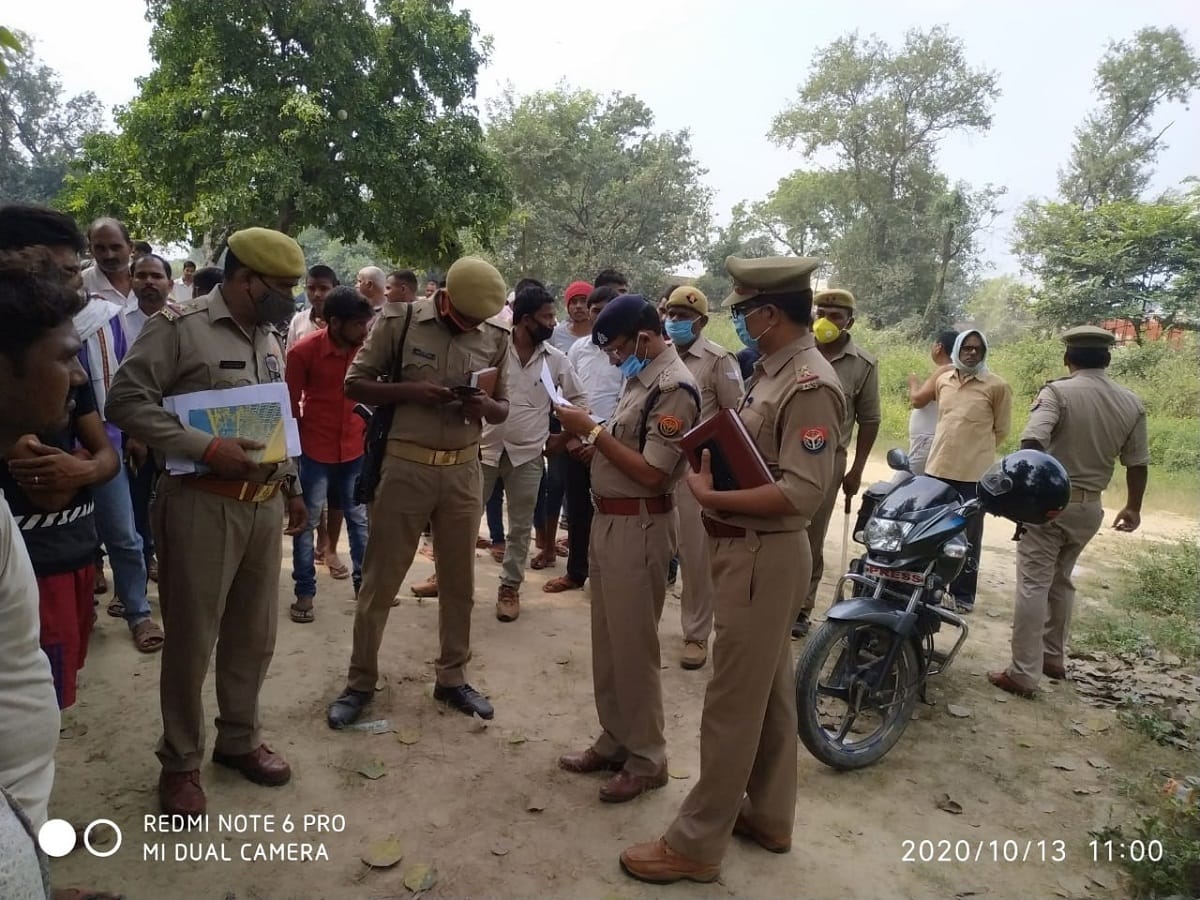 outrage over land dispute in jaunpur police fired in the air after stone pelting by villagers three policemen injured