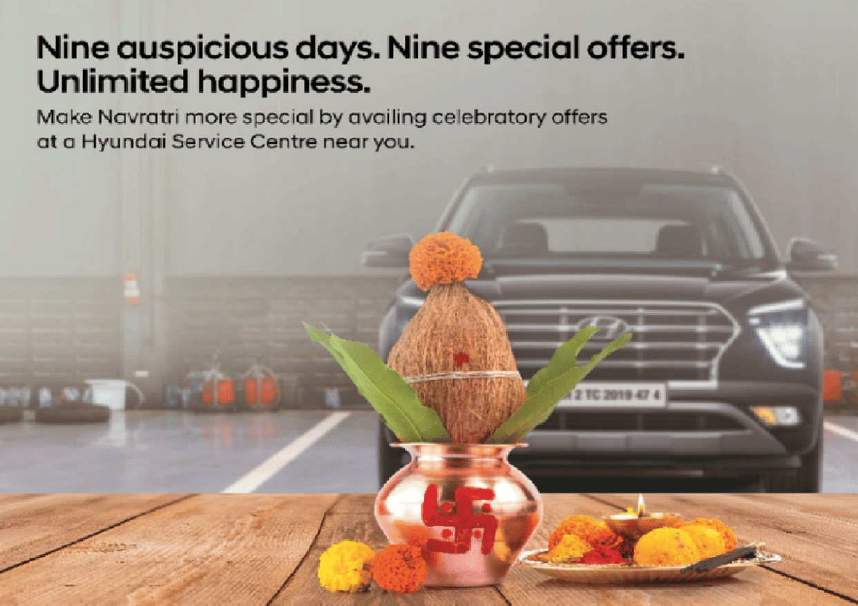 Hyundai starts Navratri Car Care Camp where customer will get Discounts on labour to interior cleaning to exterior beautification and much more