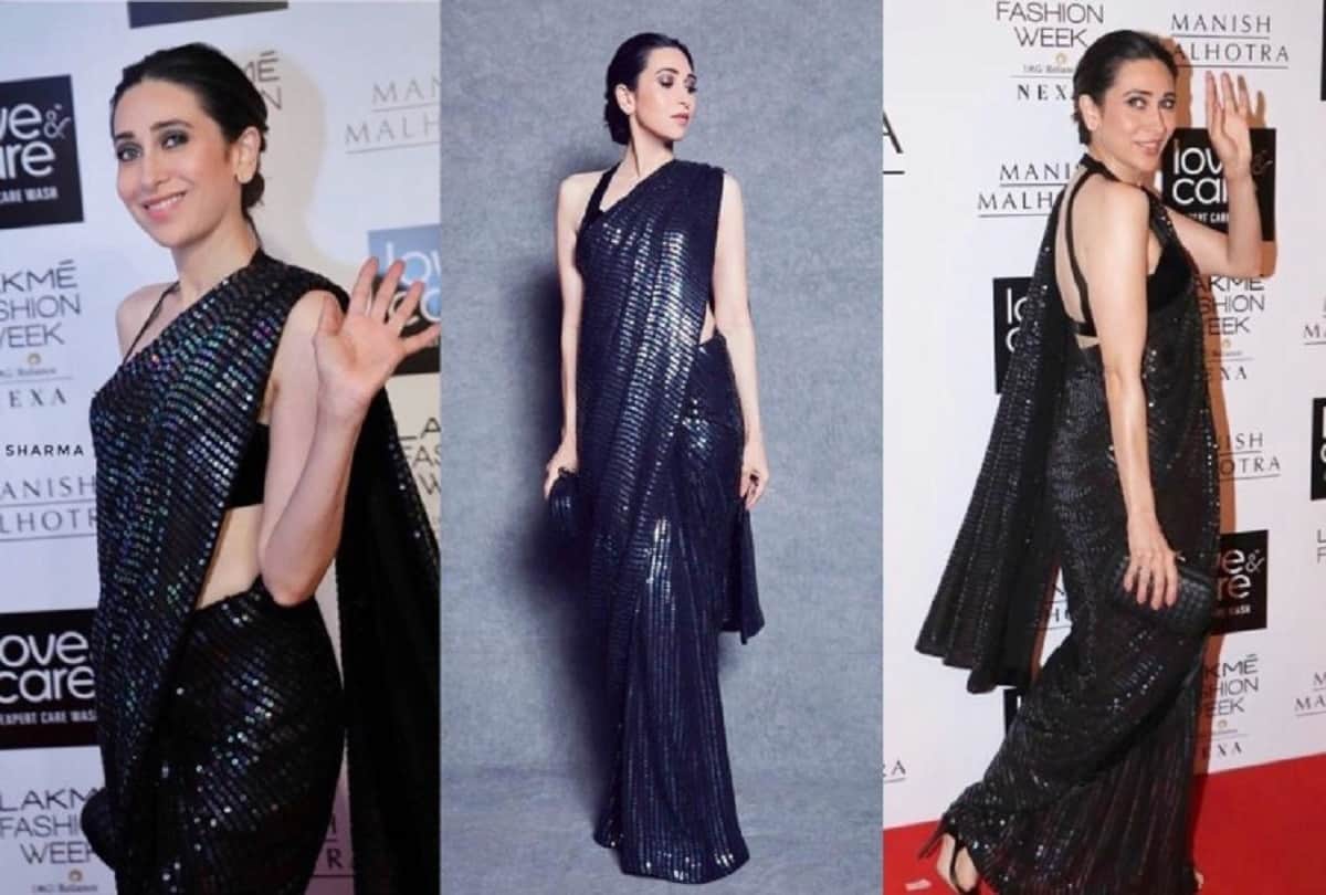 kareena kapoor kriti sanon tara sutaria bollywood actresses wear manish malhotra shimmer saree