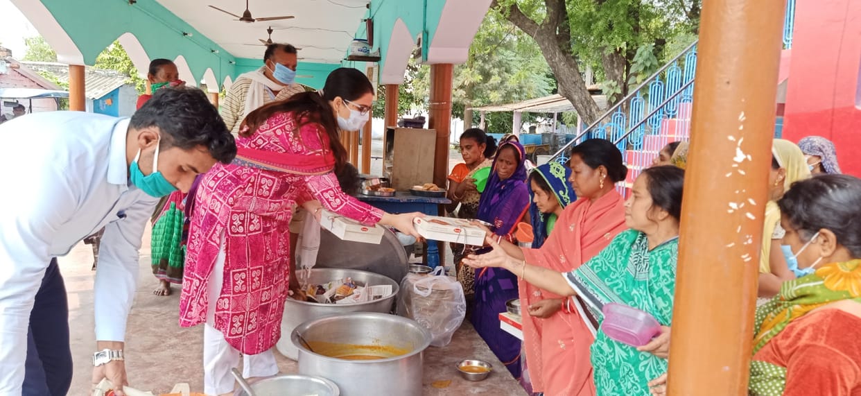 DM distributed food and fruits at Kovid Hospital, Leprosy Ashram