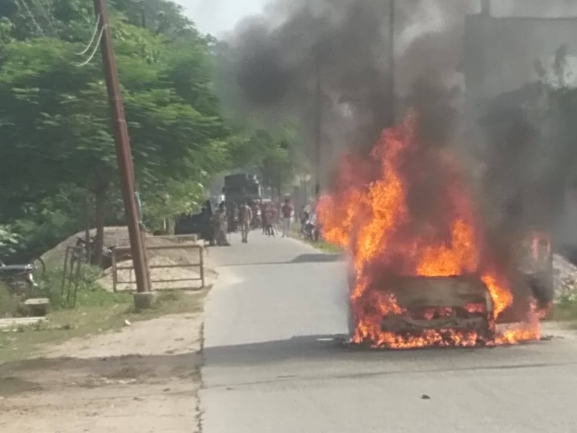 Burning car