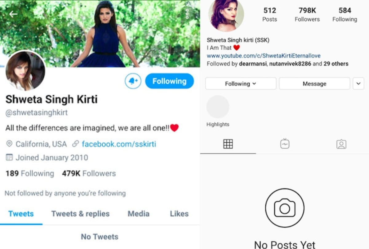 Sushant Singh Rajput Sister Shweta singh kirti deleted Instagram And Twitter Accounts