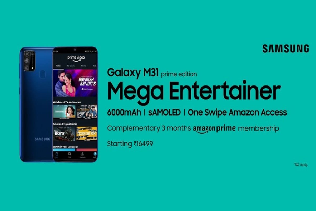 Samsung Galaxy M31 Prime launched in India With Free 3 Months Amazon Prime Membership Price and Specifications