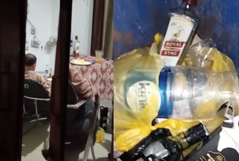 Two officers suspended for having wine party in Block office in Amethi.