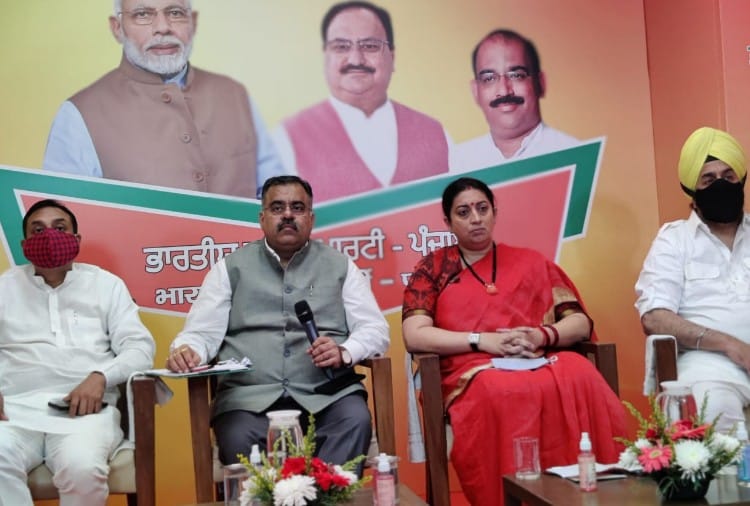 Union Minister Smriti Irani talk with farmers of punjab Via Video Conference